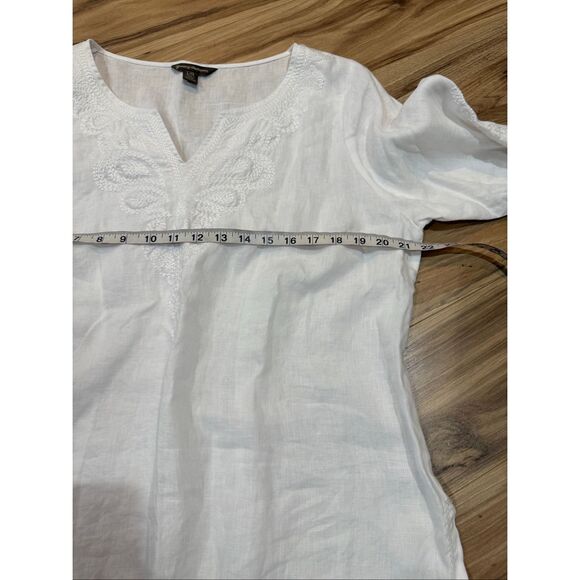 Tommy Bahama embroidered top tunic linen size Large - Picture 7 of 8